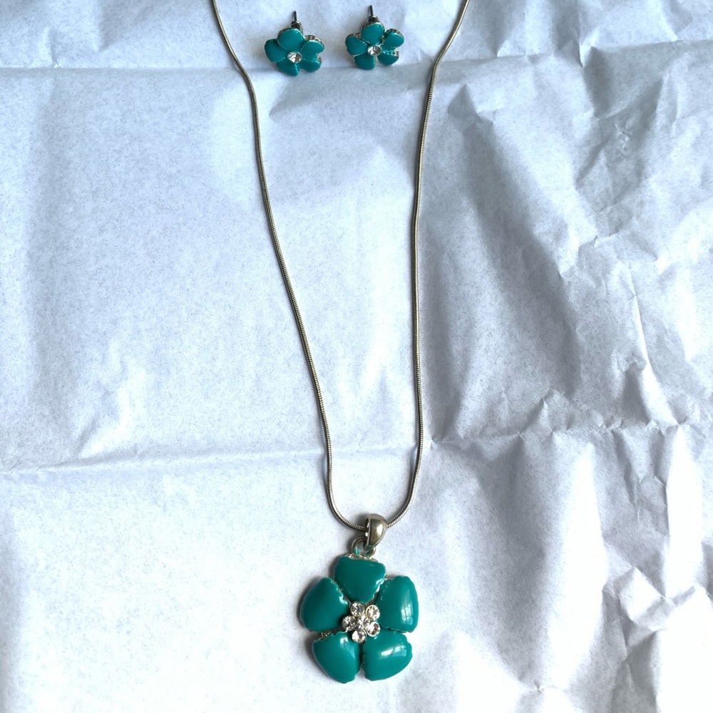Turquoise Necklace and Earrings Set